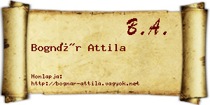 Bognár Attila névjegykártya