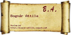 Bognár Attila névjegykártya